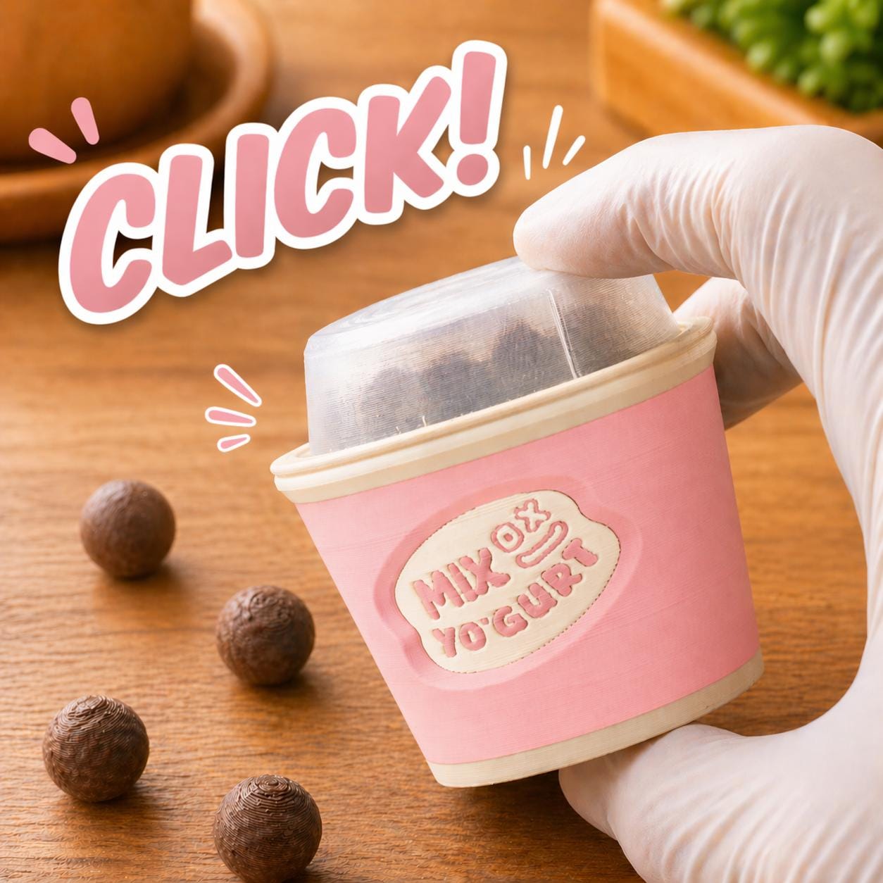 Yogurt Cup Fidget Clicker Toy