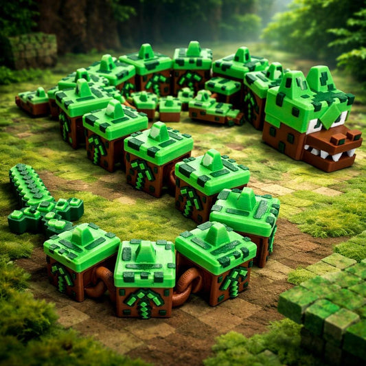 Grass Block Voxel Dragon