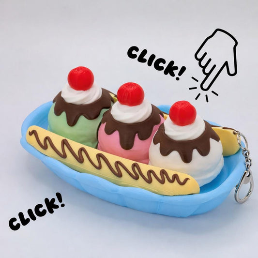 Sundae Fidget Clicker Keychain