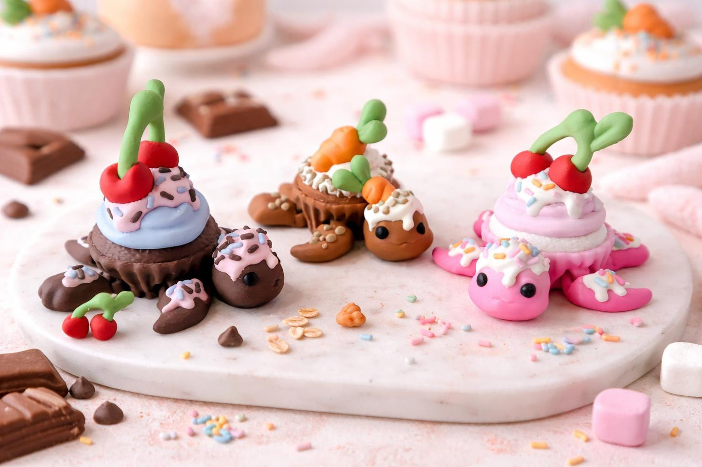 Cupcake Turtle Figurine