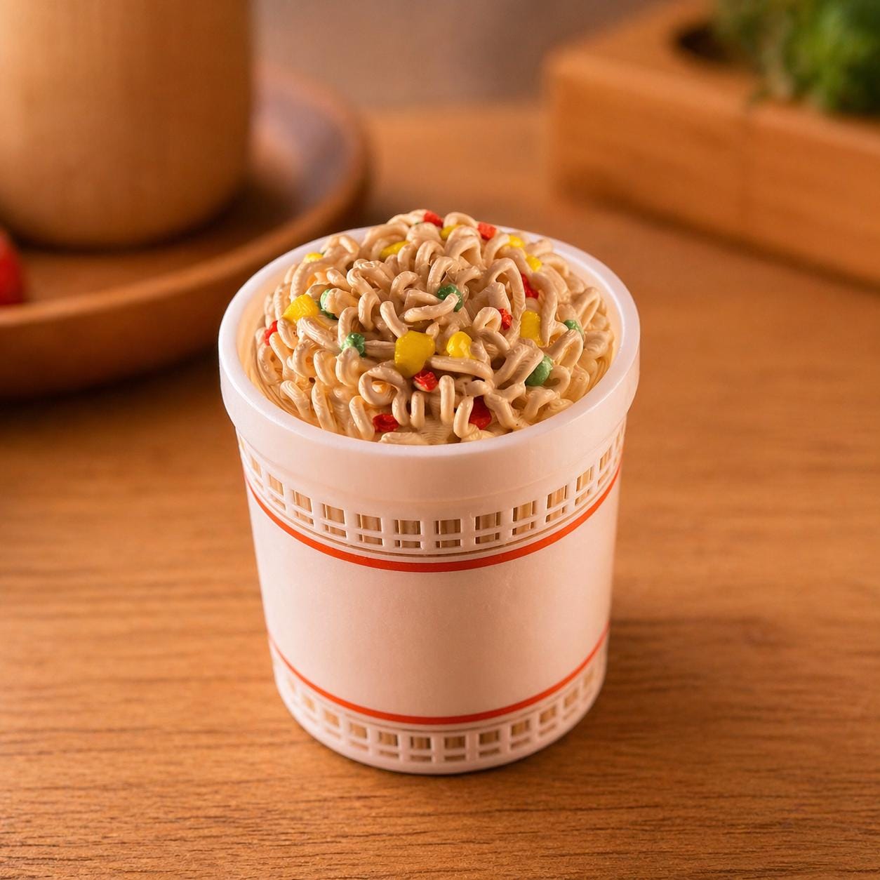 Noodle Cup Fidget Clicker Toy Ramen Fidget Desk Toy Mini Food Clicker Sensory Toy 3D Printed Gift Cute Desk Accessory Stress Relief Toy