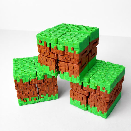 3D Printed Grass Block Fidget Cube