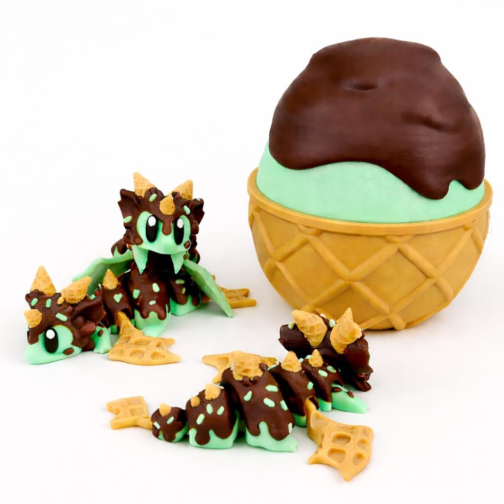 Chocolate Mint Dragon & Egg Set
