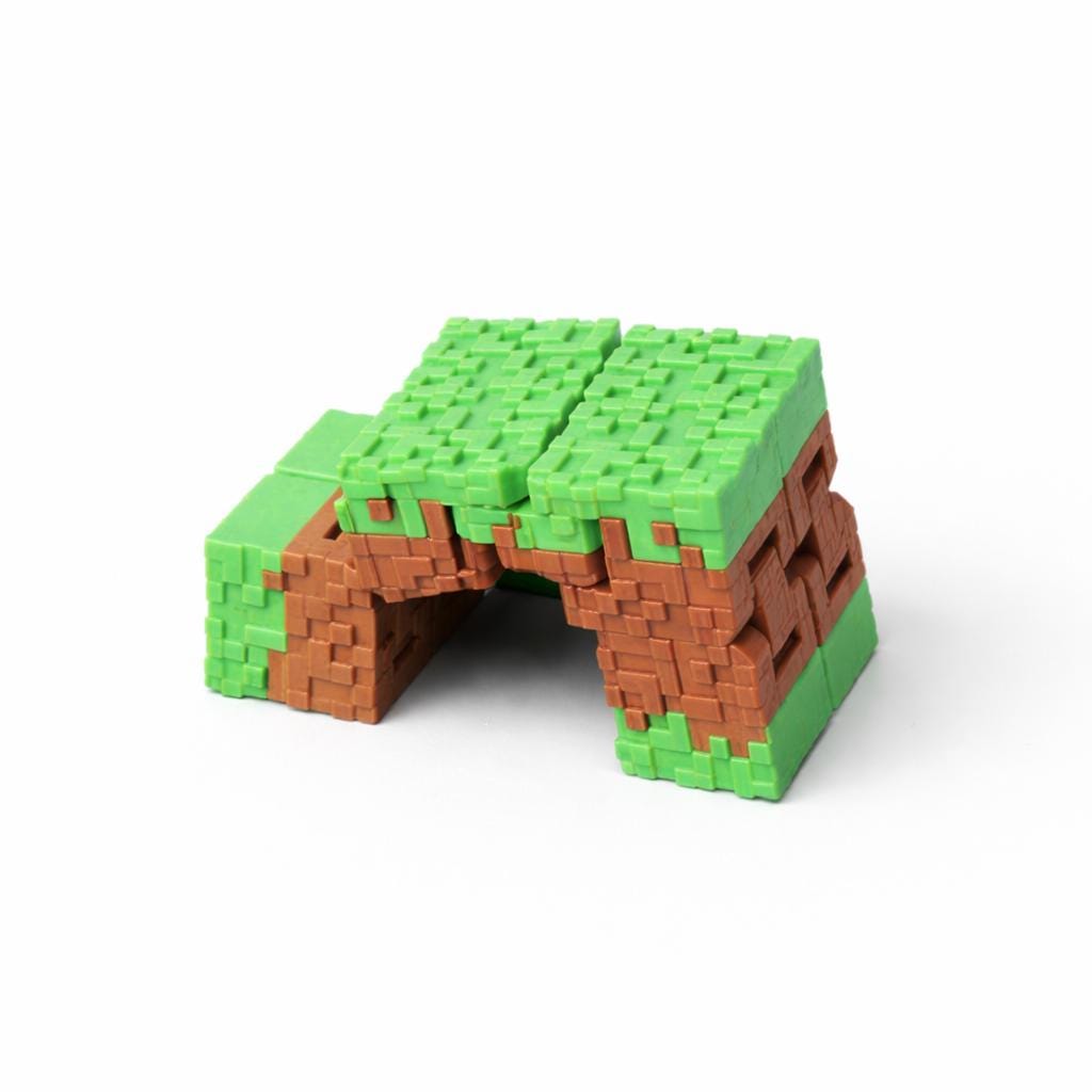 3D Printed Grass Block Fidget Cube