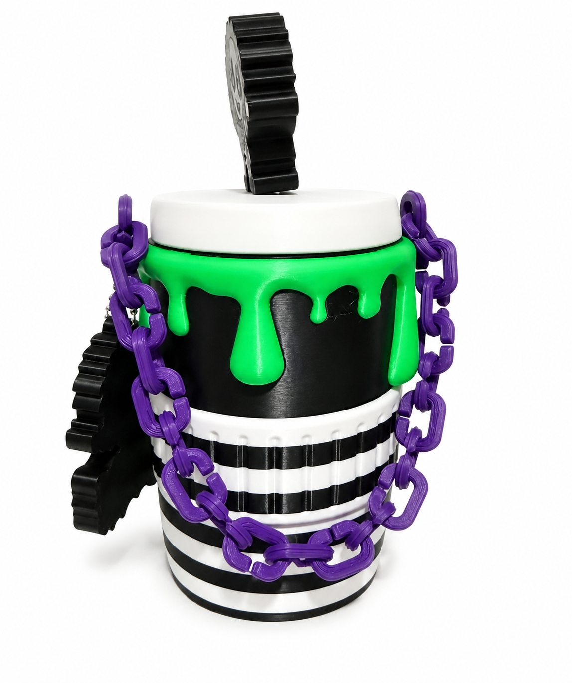 Spooky Striped 12 oz Can Cooler