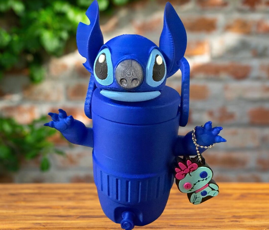 Blue Alien Can Cooler with Soda Tab Opener 12 oz