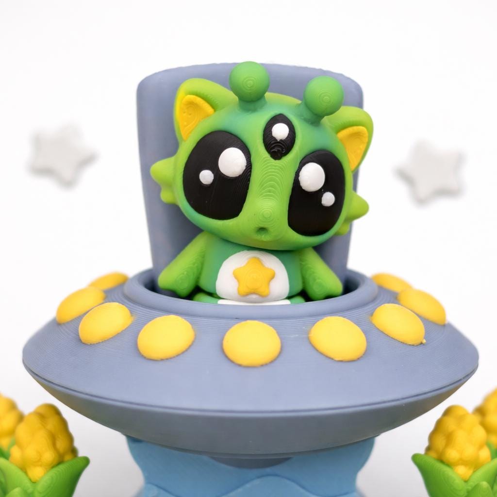 Alien Abduction Cow Diorama