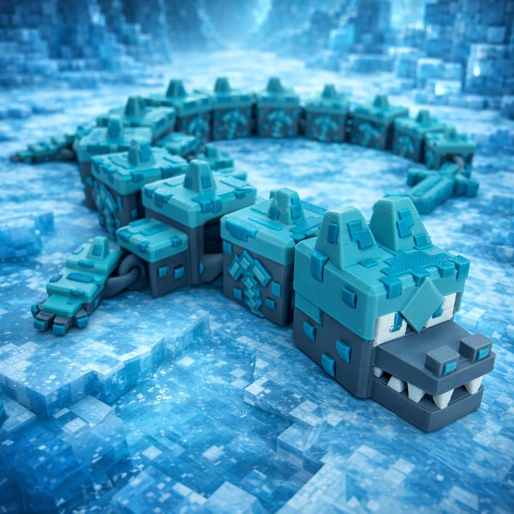 Grass Block Voxel Dragon