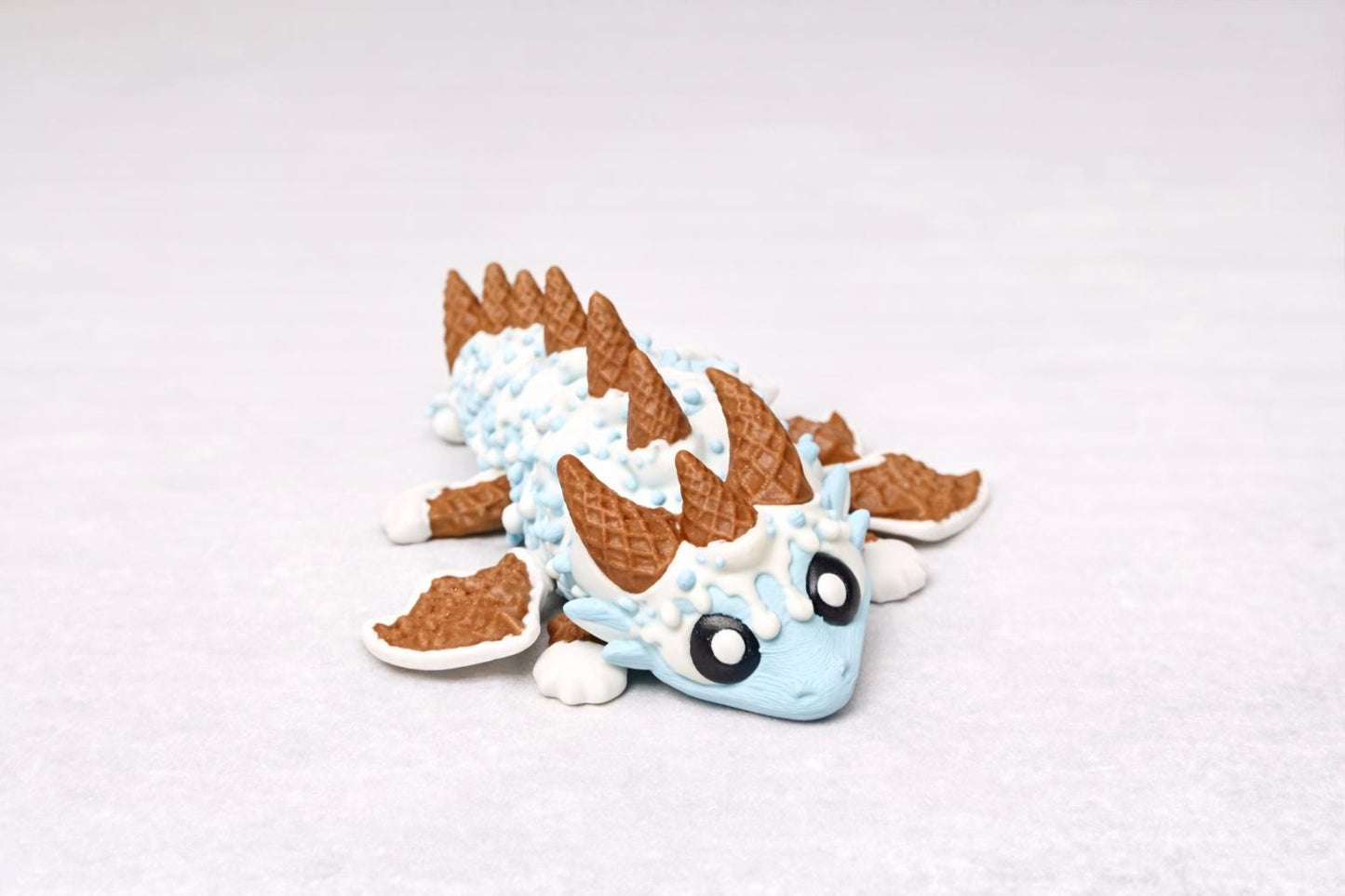 Cotton Candy Ice Cream Dragon and Egg 3D Printed Fantasy Desk Figurine