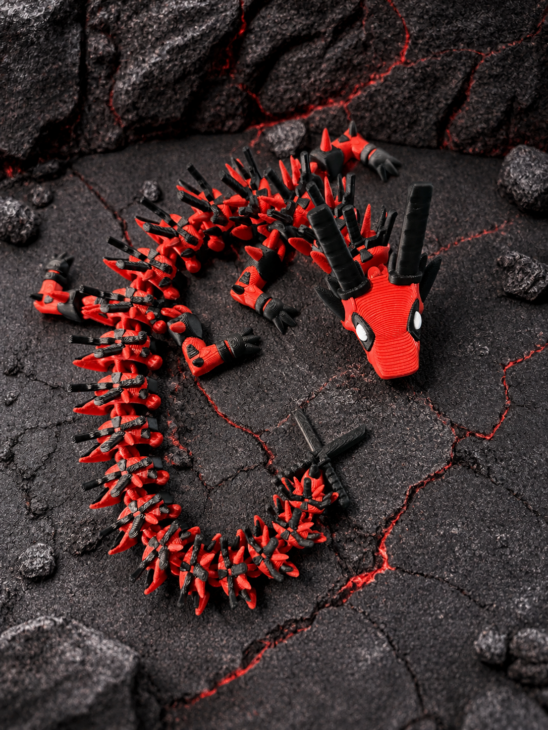 Red & Black Ninja Superhero Dragon