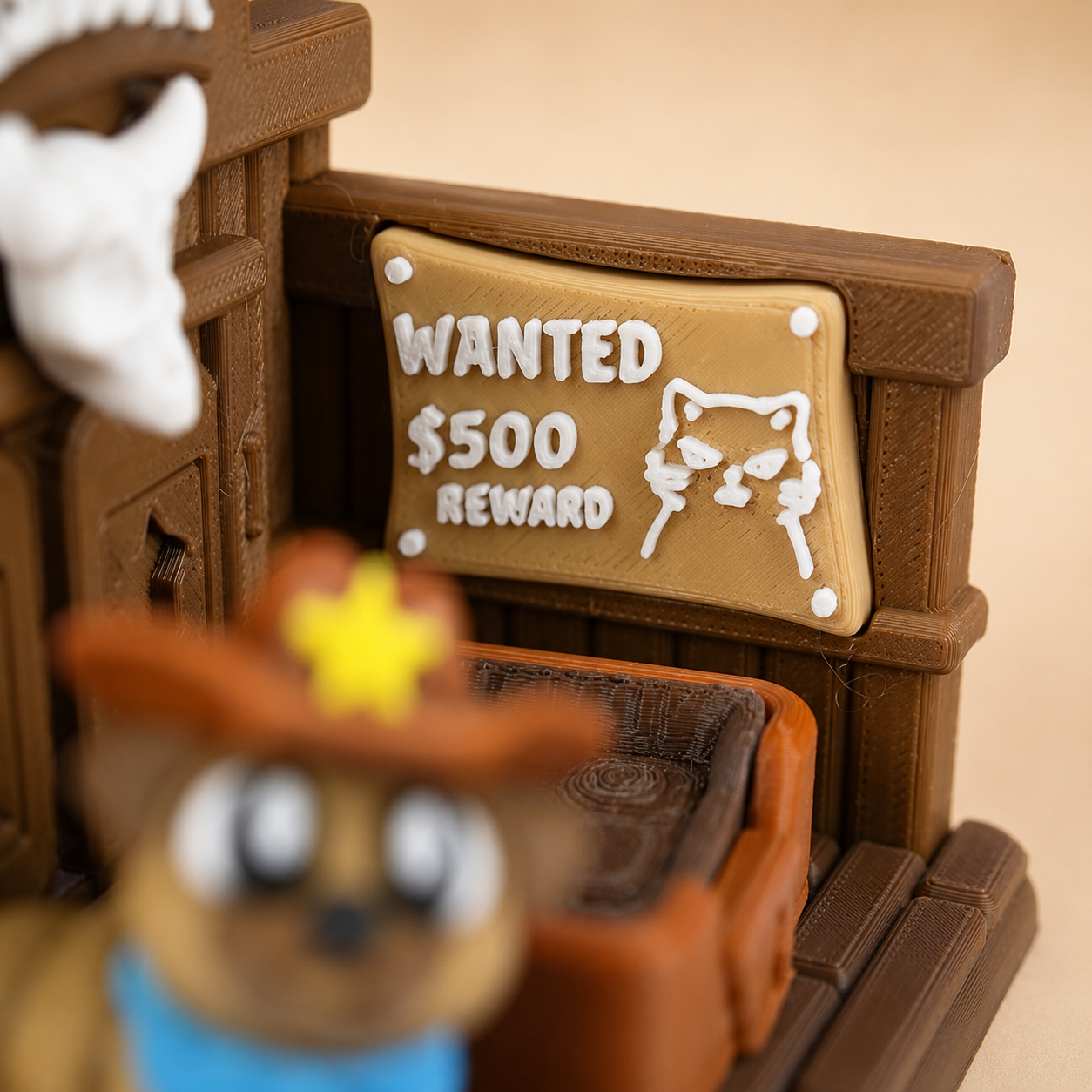 Wild West Pug Sheriff Diorama Set