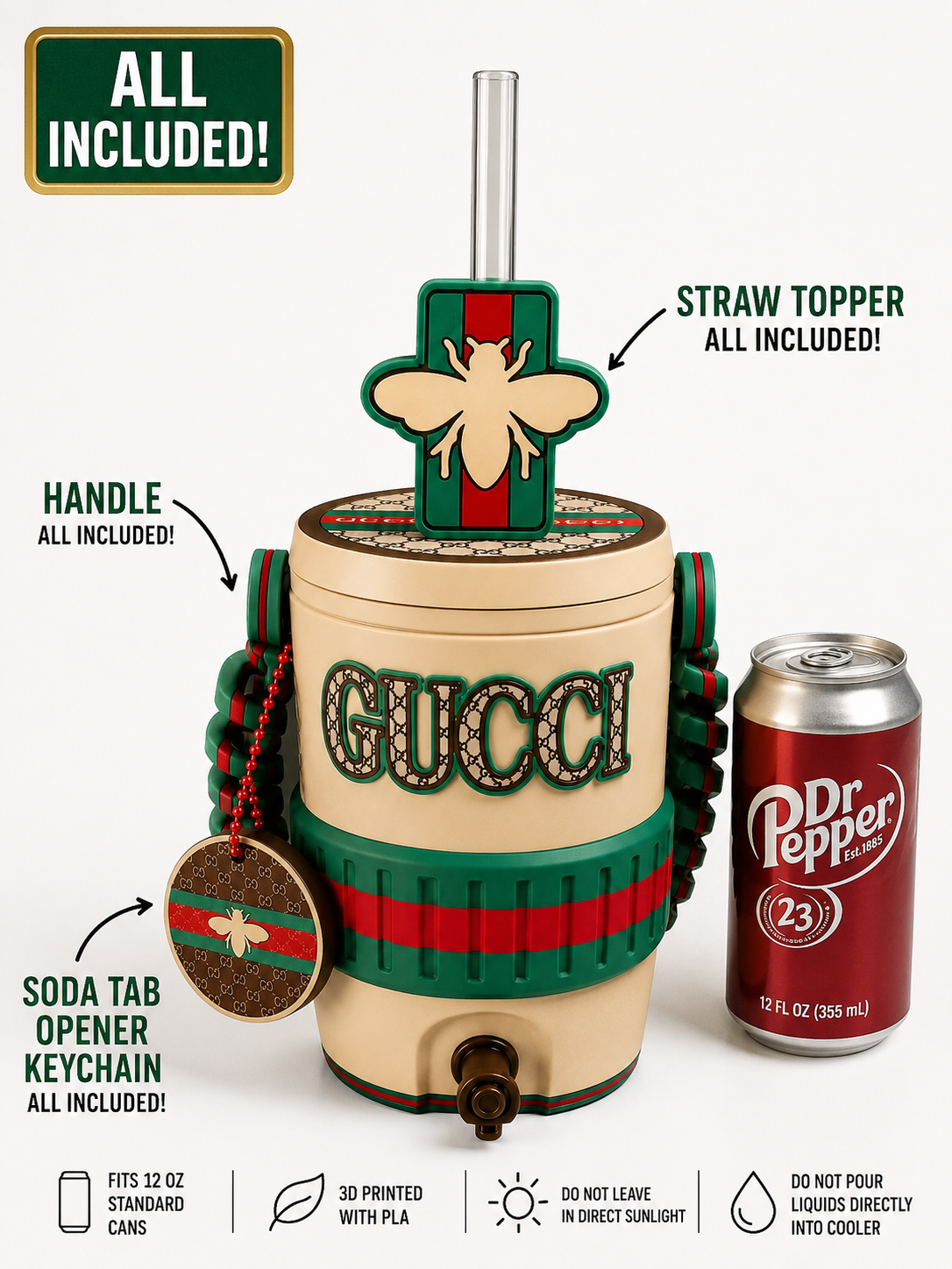 Luxury-Inspired Hidden Can Cooler with Matching Accessories