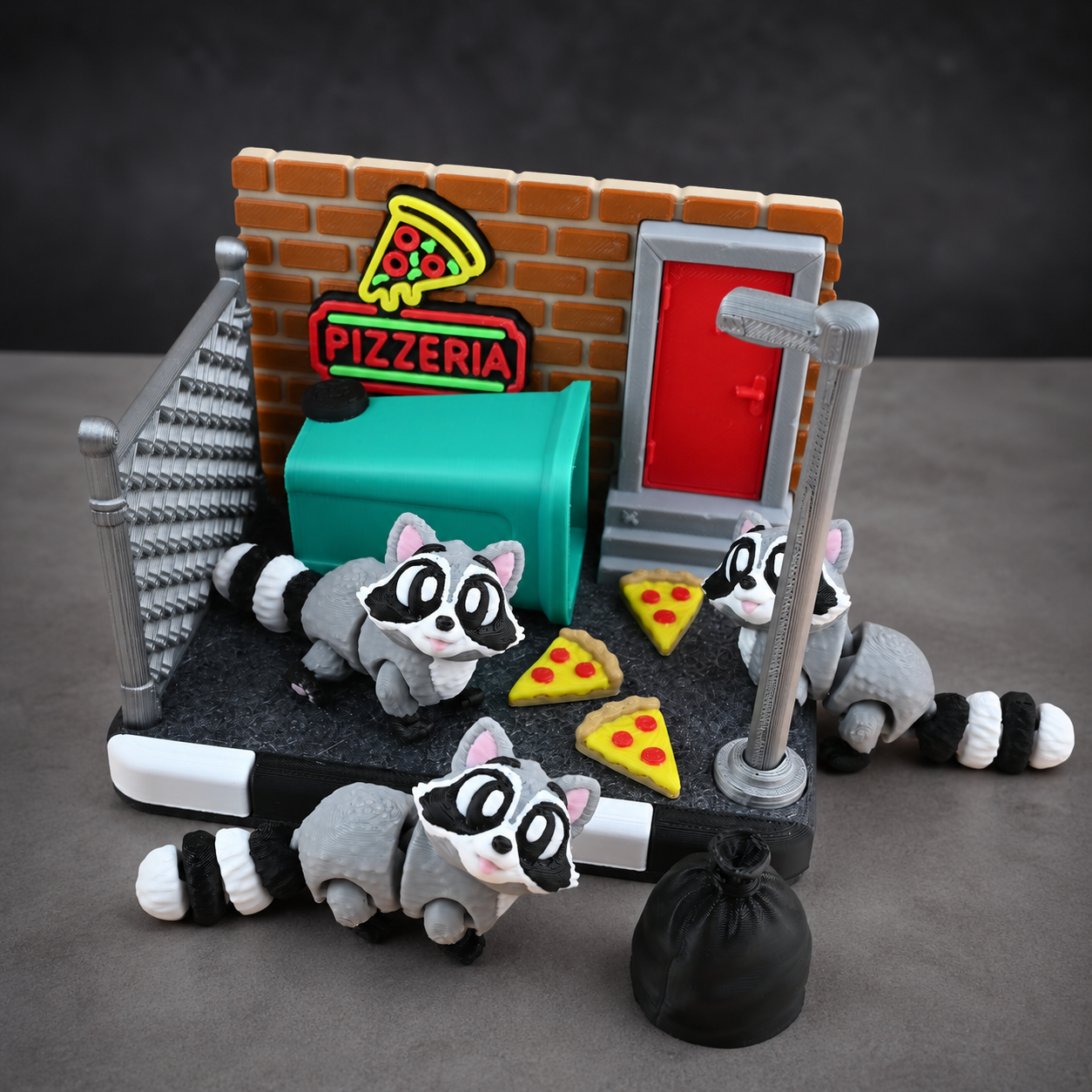 Raccoon Pizzeria Mini Diorama Set 🍕🦝