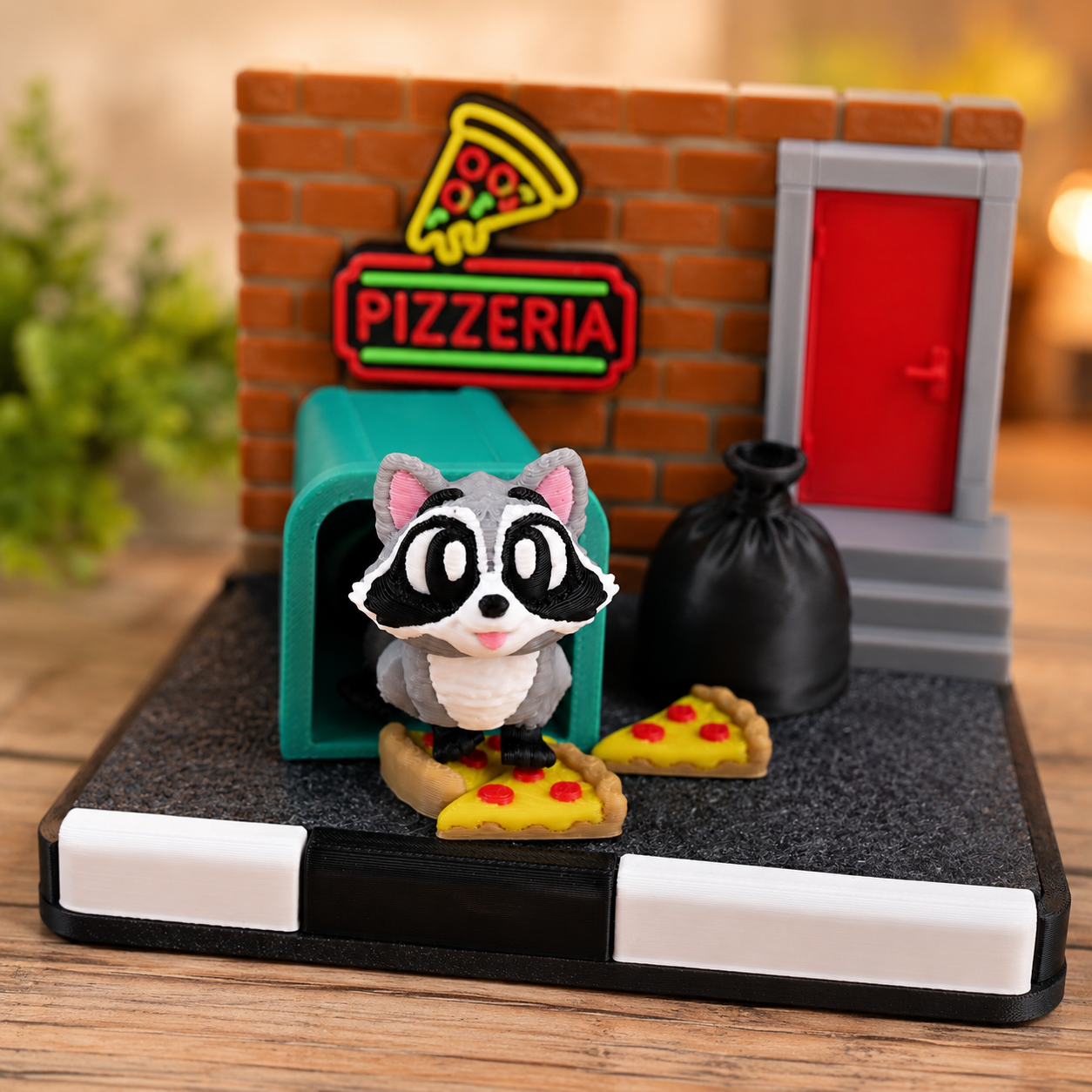 Raccoon Pizzeria Mini Diorama Set 🍕🦝